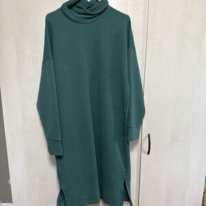 a new day Green Ribbed Turtleneck Dress
